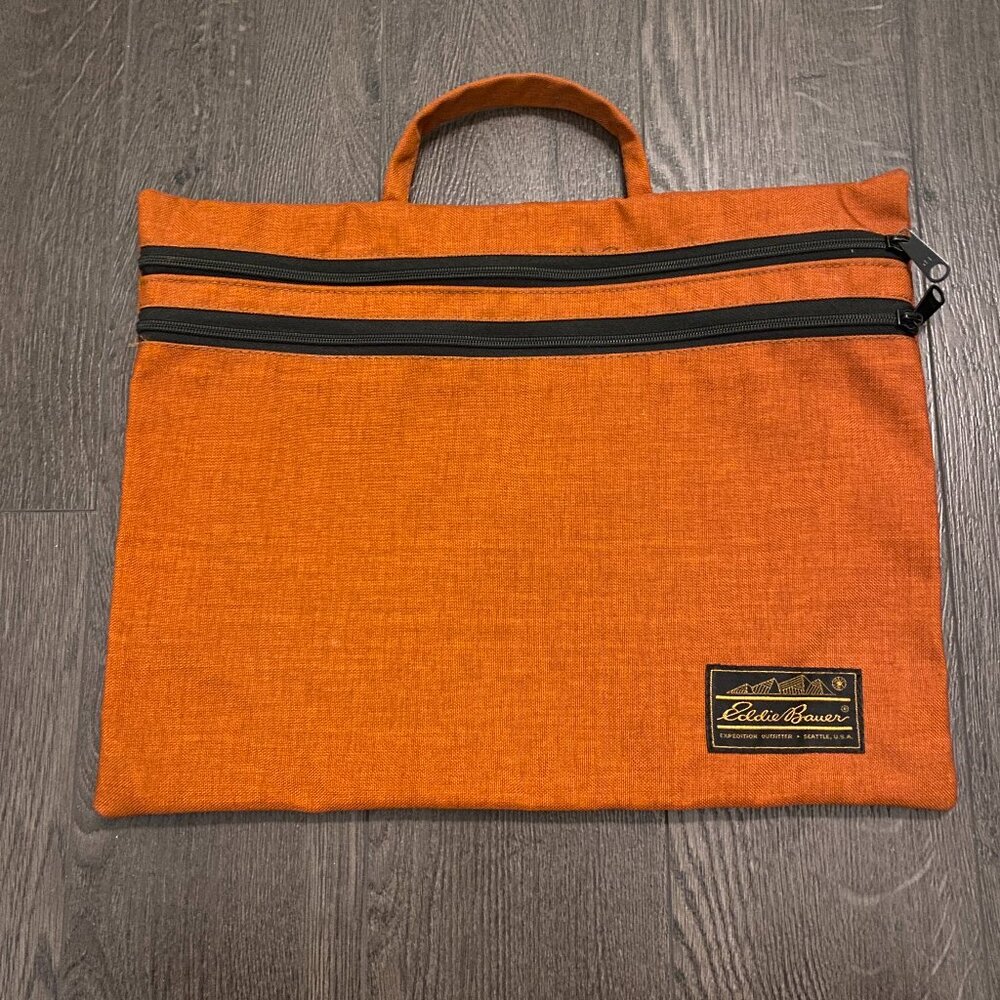 VINTAGE 80S EDDIE BAUER DOCUMENTS FILE BAG TWO ZIPPER PREOWNED